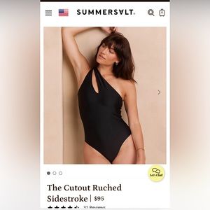 NWOT Summersalt the cutout ruched sidestroke bathing suit size 8